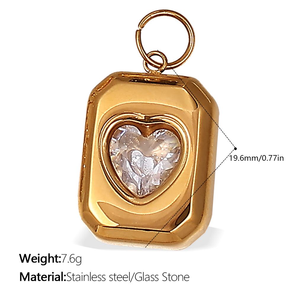  DIY Stainless Steel Gold Color PVD Plated Heart-Shaped Pendant Accessory for Handmade Jewelry Making Wholesale