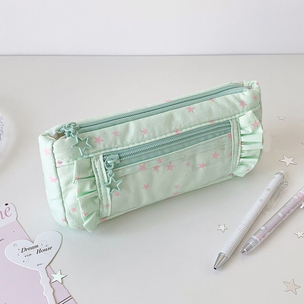 Large Capacity Star Pencil Case Printed Makeup Bag Trendy Pen Organizer  Kids Gift
