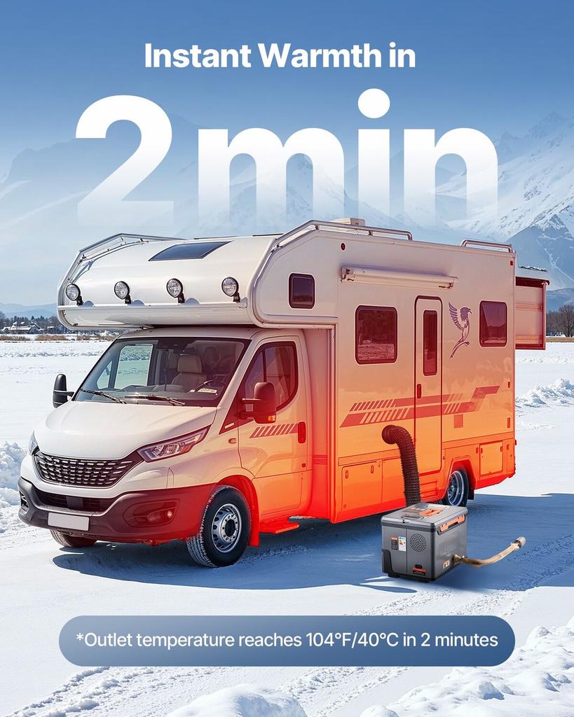 Dieselheizgerät, 8 kW, DC 12 V/24 V, All-in-One tragbares Diesel-Luftheizgerät mit Bluetooth-APP-Steuerung, Fernbedienung und LCD-Bildschirm, 5-Liter-Kraftstofftank für