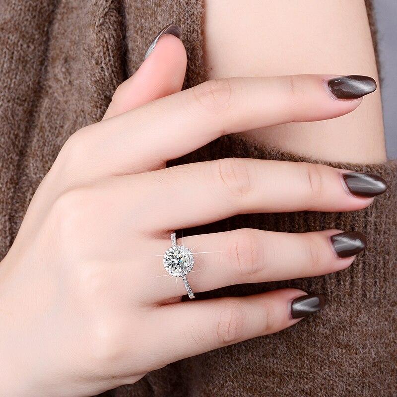 Pt950 Platinum Ring Real 1 Carat D Color Moissanite Wedding Ring For Women Top Quality Never Fade Allergy Free Jewelry