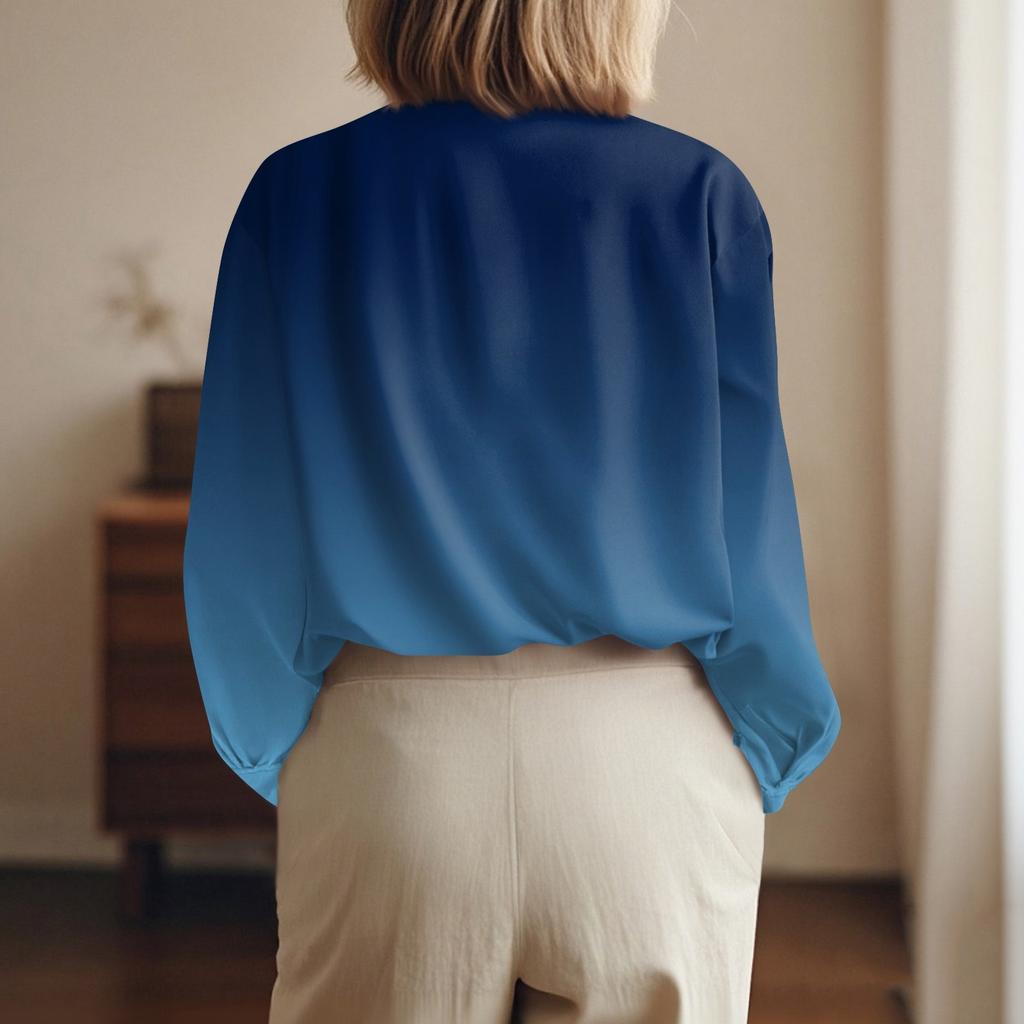 Skjorte for kvinner Bluse med knapp Langermet Uformell Basic skjortekrage Vanlig topp