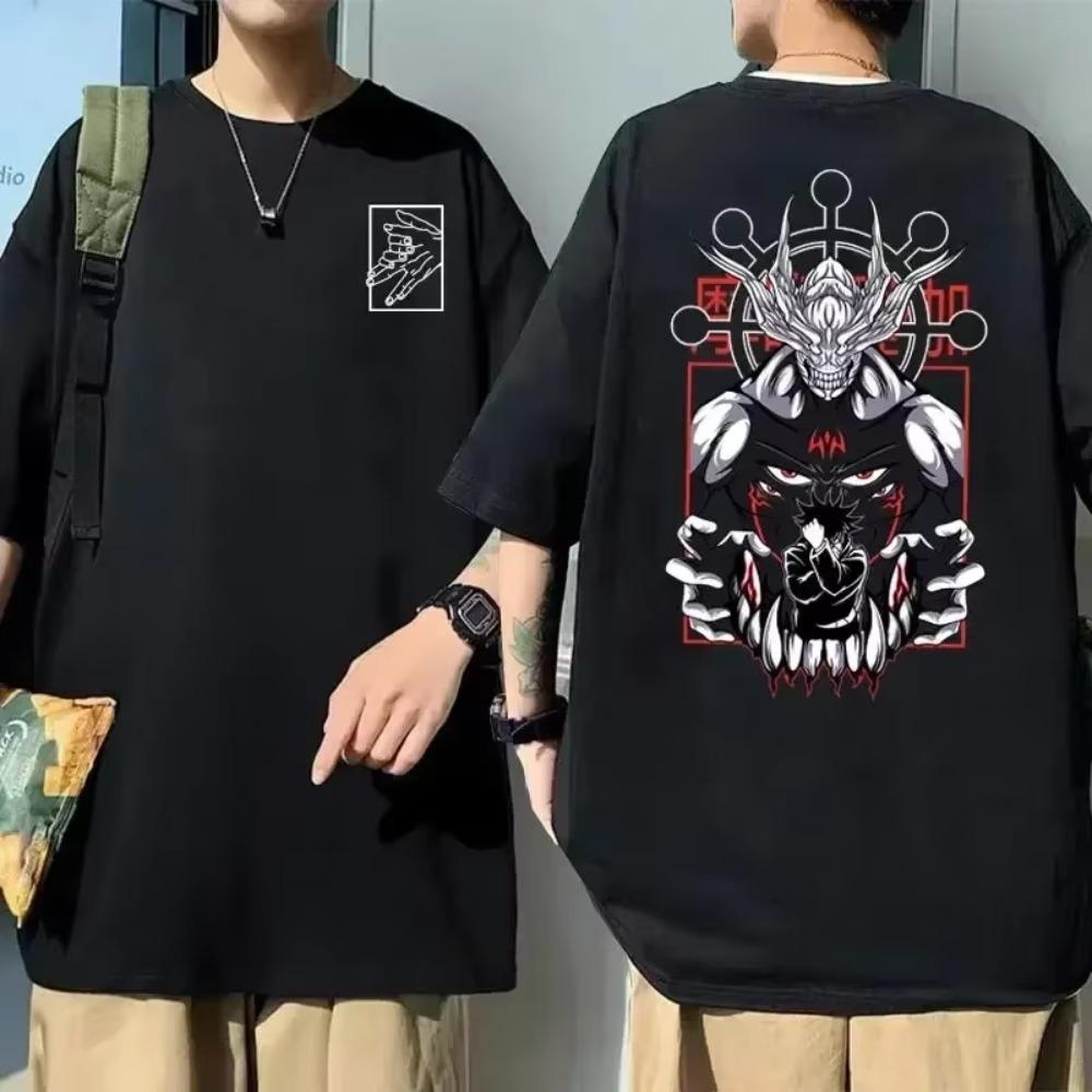 Japanese Anime Printed T-shirt Summer Men Women 100 Cotton Short Sleeve Harajuku Hip Hop Tshirt Y2k Top Oversized Tee Streetwear