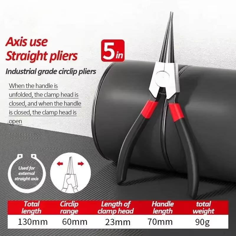 5-In Circlip Pliers Retaining Ring Pliersfor Removing Installing Puller Locking Rings ShaftsNeedle nose Pliers