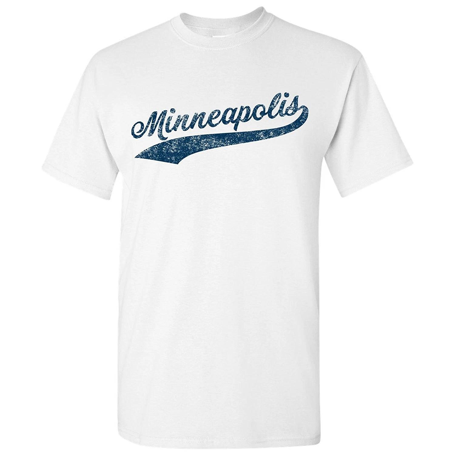 Minneapolis City Script - Hometown Sports Team Baseball T-Shirt - White S