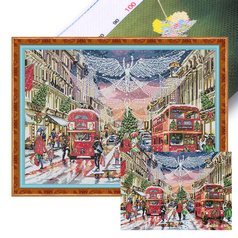 Full Embroidery Eco-cotton Thread 14CT Printed House Cross Stitch Kit Art