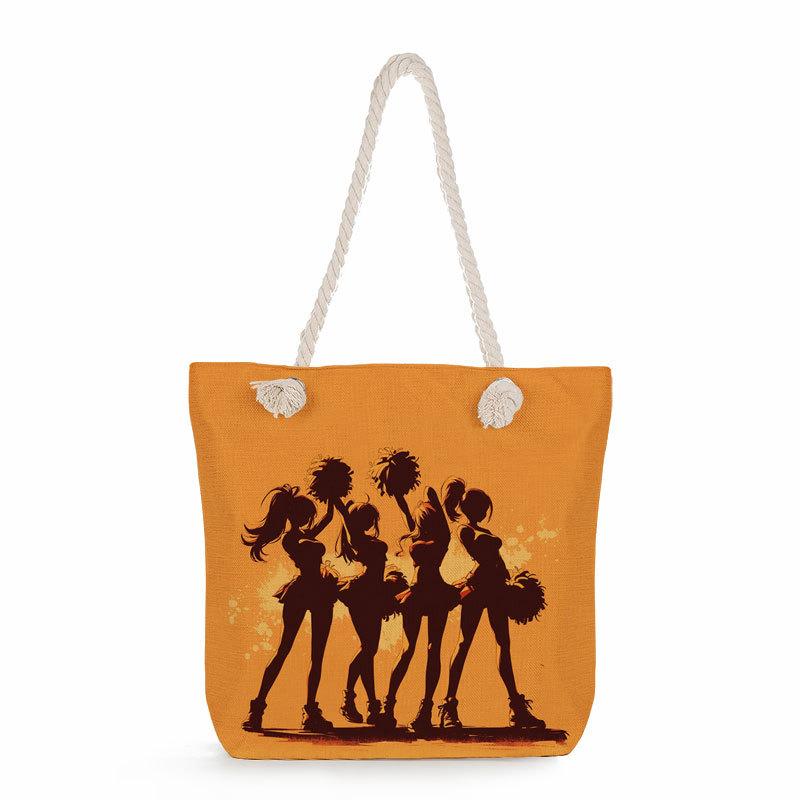 Multifunctional Rhythmic Gymnastics Printed Thick Rope Shoulder Beach Bag 7580