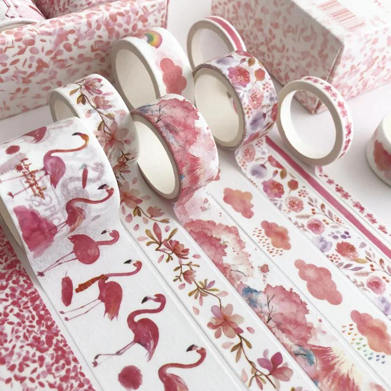 

8 Rolls Per Box Green Plant Decoration Magazine DIY Scrapbook Cute Ledger Stickers Tags Masking Tape Stationery Tape