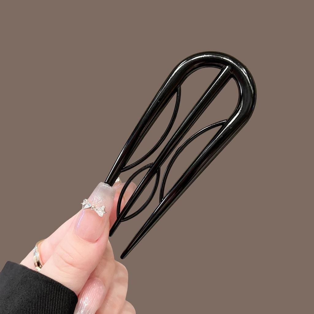 Luxuriöse U-förmige Haarnadel aus Acetat: Moderner chinesischer Stil Hochsteckkamm für Frauen
