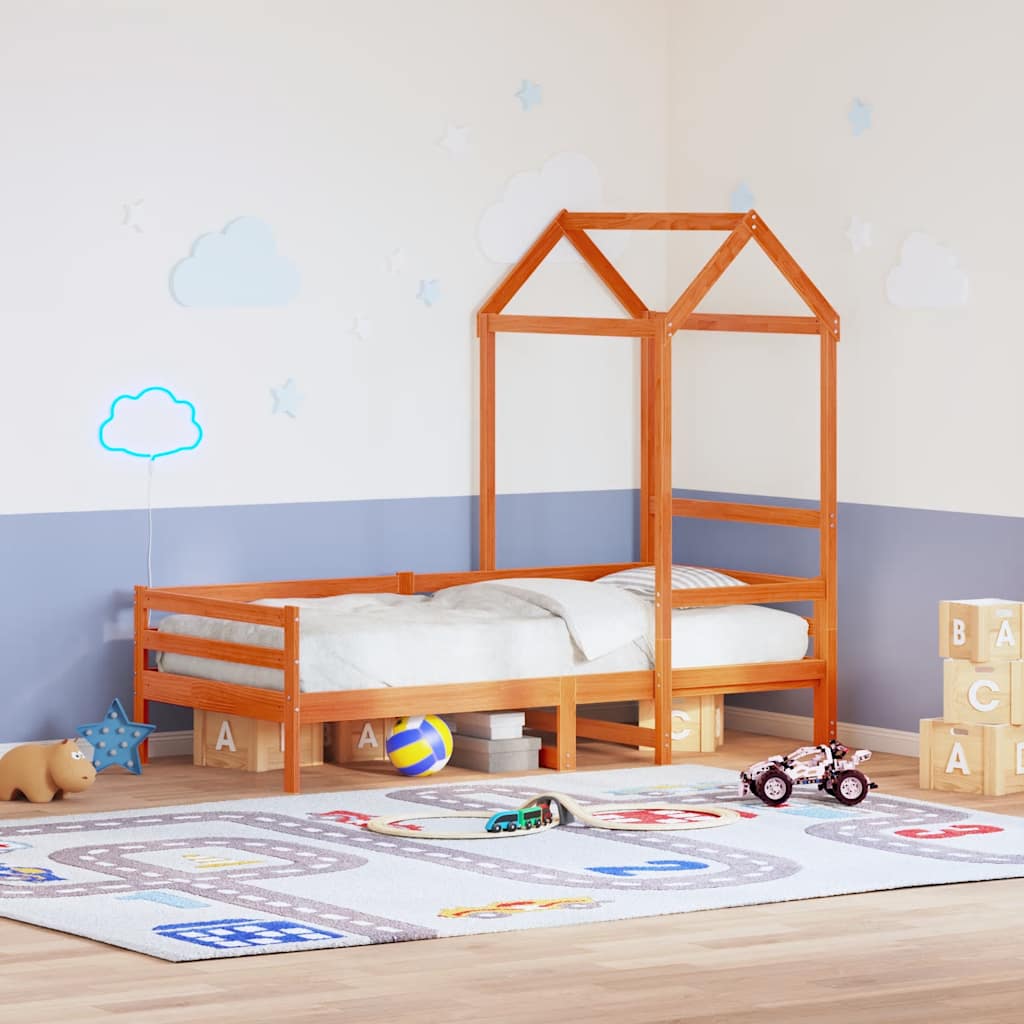 Canopy for Children S Bed Wax Brown 98 X 70 X 176.5 Cm Solid Pine Wood