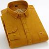 Plus size 7XL 100%Cotton corduroy long-sleeve shirts for men slim fit formal plain shirt soft casual elegant brushed clothes