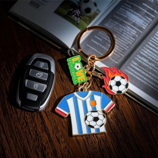 Football Peripheral Keychain, Football Jersey Keychain with Enamel Color, Lightweight Portable Sports Fan Accessory