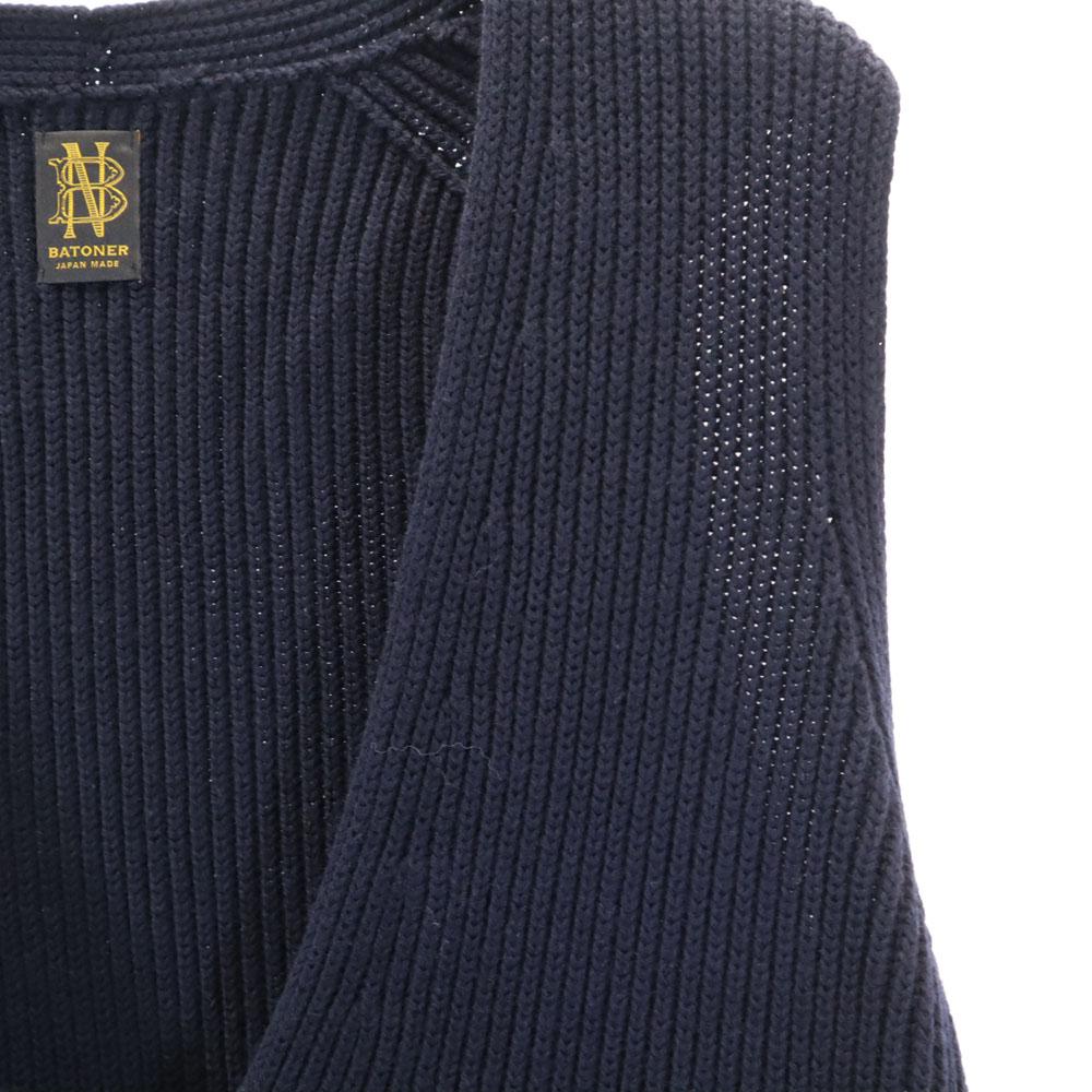 BATONER Made In Japan V Neck Knit Vest 1 Navy Women Used