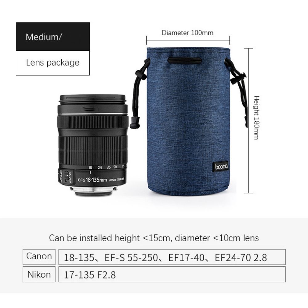 Adjustable Strap Camera Storage Bag Dustproof Velvet Lining DSLR Drawstring Bag Inner Bag Waterproof Lens Protective Case
