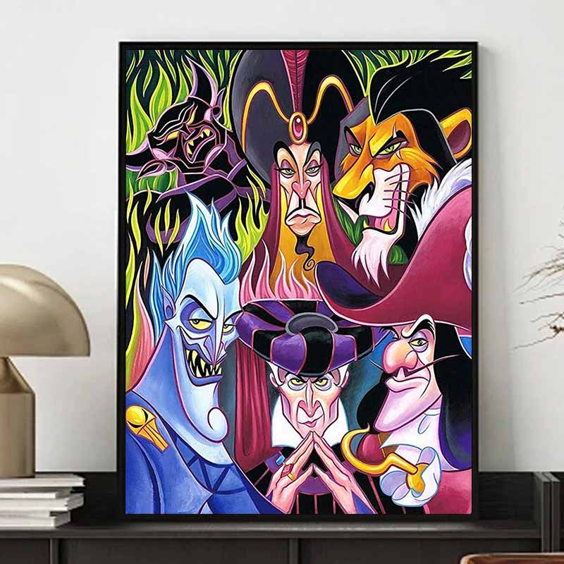 Disney Diamond Painting Classic Male Villain Group Portrait Art Painting 5D Mosaic Art DIY Cross Stitch Embroidery Set Full Diamond HomeDecorationGift