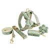 Mint Green Plush Dog Collar and Leash Set