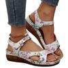 Summer New Wedge Heel Velcro Sandals Women's Large Size Wedge Heel Fish Mouth Casual Sandals