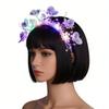 Glowing Flower Butterfly Headband LED Light Up Hair Hoop Children Flashing Hair Band New Year's Eve Party Headdress Photo Props