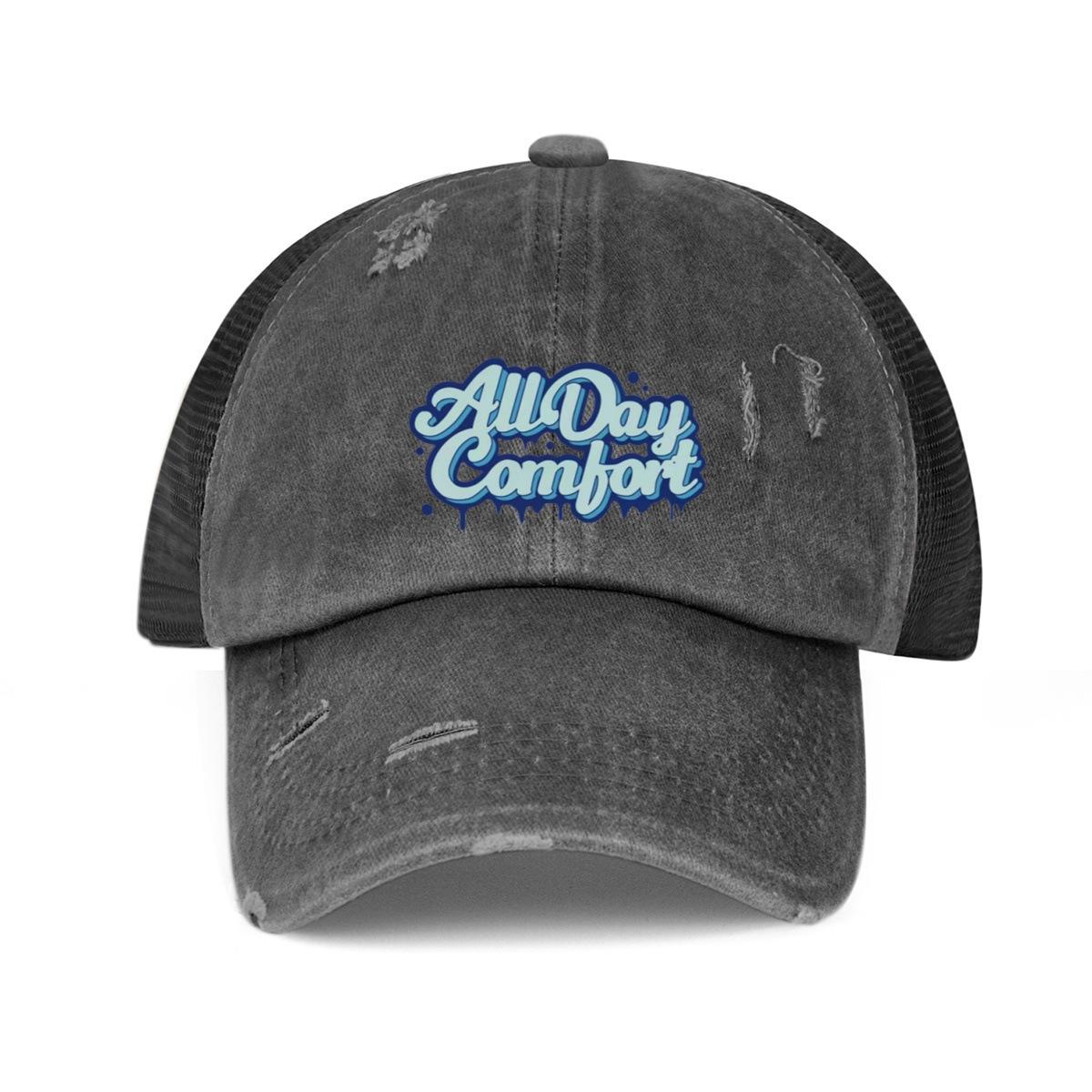 Washed Hat Spring Summer Baseball Cap Men S Cap Outdoor Printed Letter Breathable Mesh Hat Sun Hat adjustable