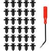 Car Front Bumper Retainer Clips with Fastener Remover, 10mm Nylon Push-Type Screws for Fixing Fenders Liners, Auto Body Fastener Rivets Replacement