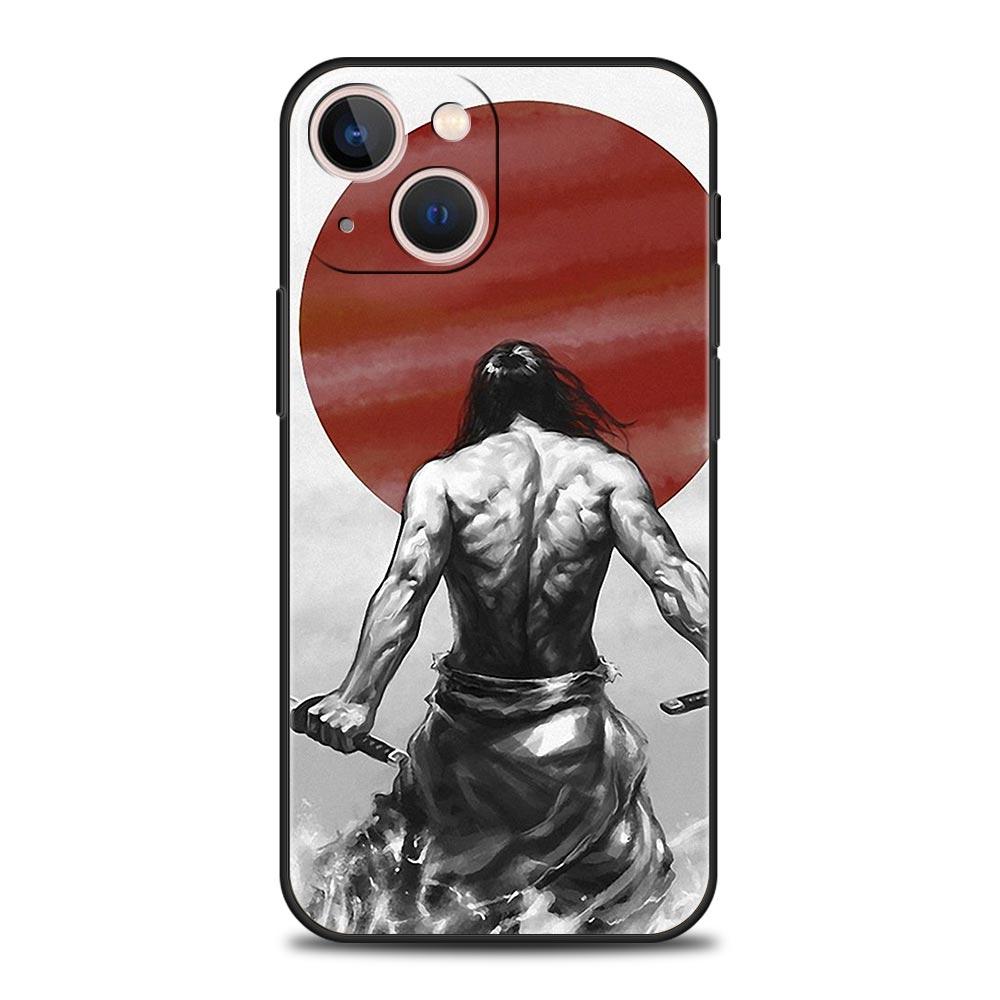 Japanese Bushido Samurai Phone Case For iPhone 17 Air 16 Plus 13 15 14 12 11 Pro MAX 7 8 SE Soft TPU Shockproof Cover Funda