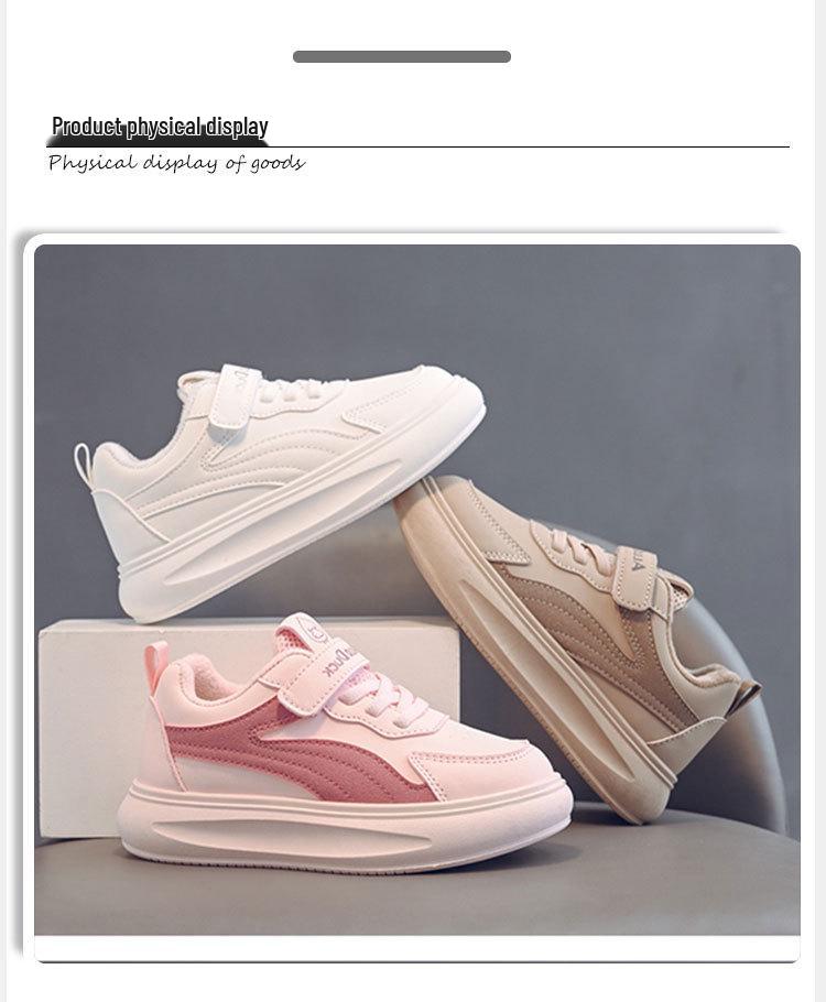 Kids' High-Top White Sneakers: Boys' Sports Shoes and Girls' Skate Shoes with Velvet Lining