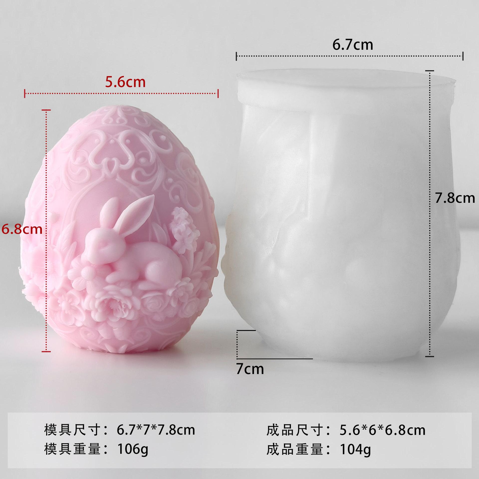

3d Plaster Craft Mold Reusable Bunny Candle Mold Easter Egg Silicone Mold Food-Grade For Plaster Decorations Resin Ornaments