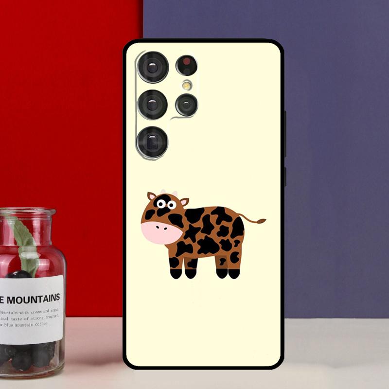 Cartoon Cute Cow Spots Funda Case For Samsung Galaxy S25 Ultra S9 S10 S20 S21 S22 Plus S23 Ultra S24 FE Phone Cover
