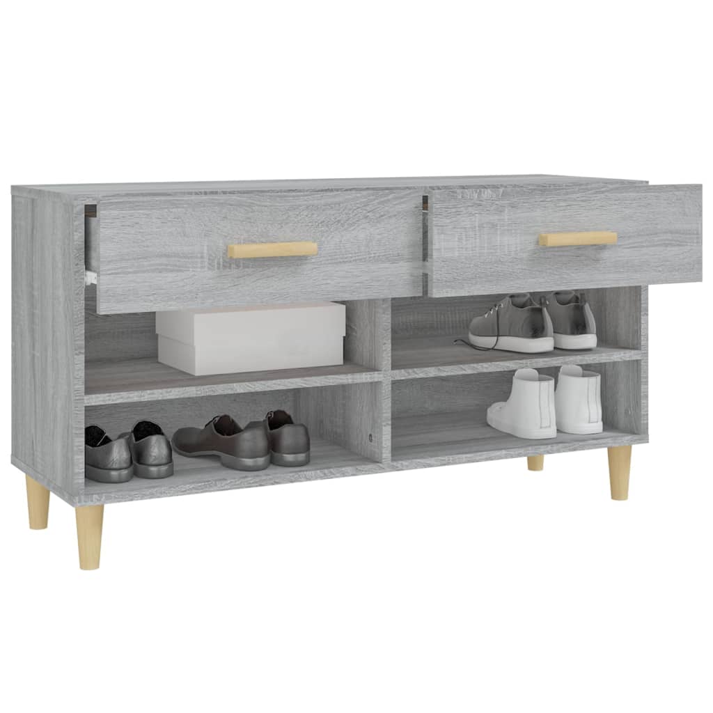 Shoe Cabinet Grey Sonoma 102 X 35 X 55 Cm Particleboard