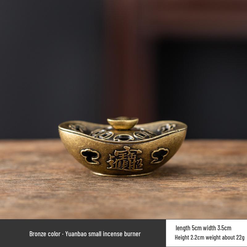 Vertical Baifu Hollow Creative Alloy Incense Burner - Office Decor