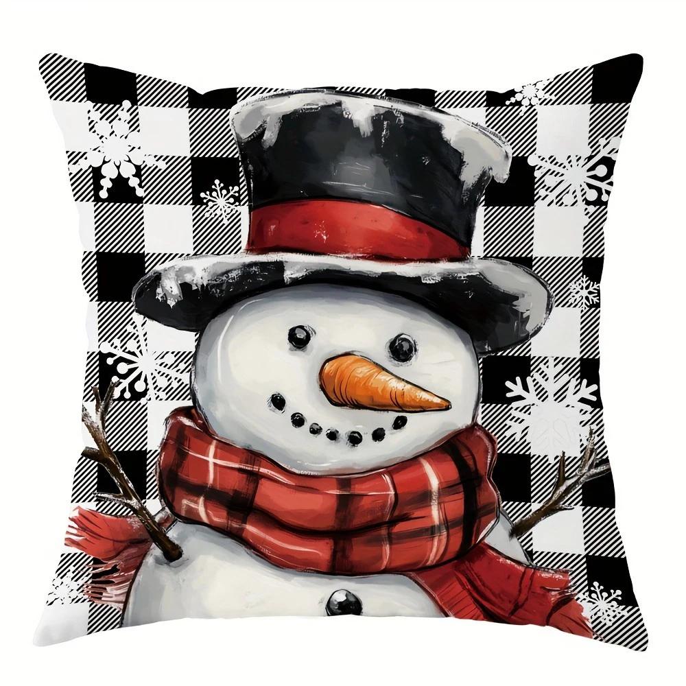 Christmas decoration pillowcase Santa Claus Snowman pattern is suitable for home room sofa cushion cover Christmas gift