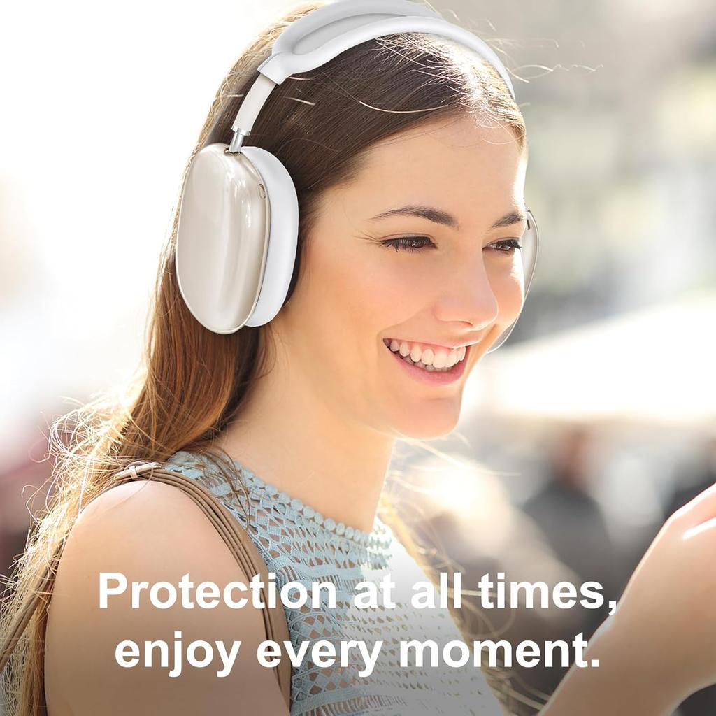 4 In 1 Silicone Case for AirPods Max Clear Soft TPU Ear Cups & Headband Cover