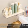 Creamy White Aluminum Bathroom Mirror & Vanity Storage Rack