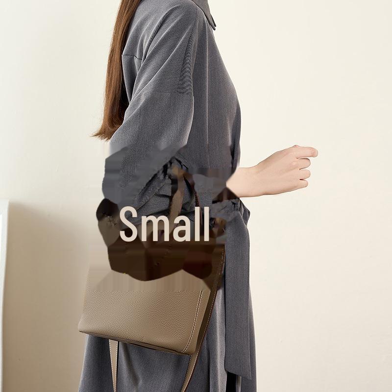 2024 Togo Leather Pig Nose Bucket Bag – Genuine Cowhide Handbag for Women: Hand-held, Shoulder, & Messenger Style