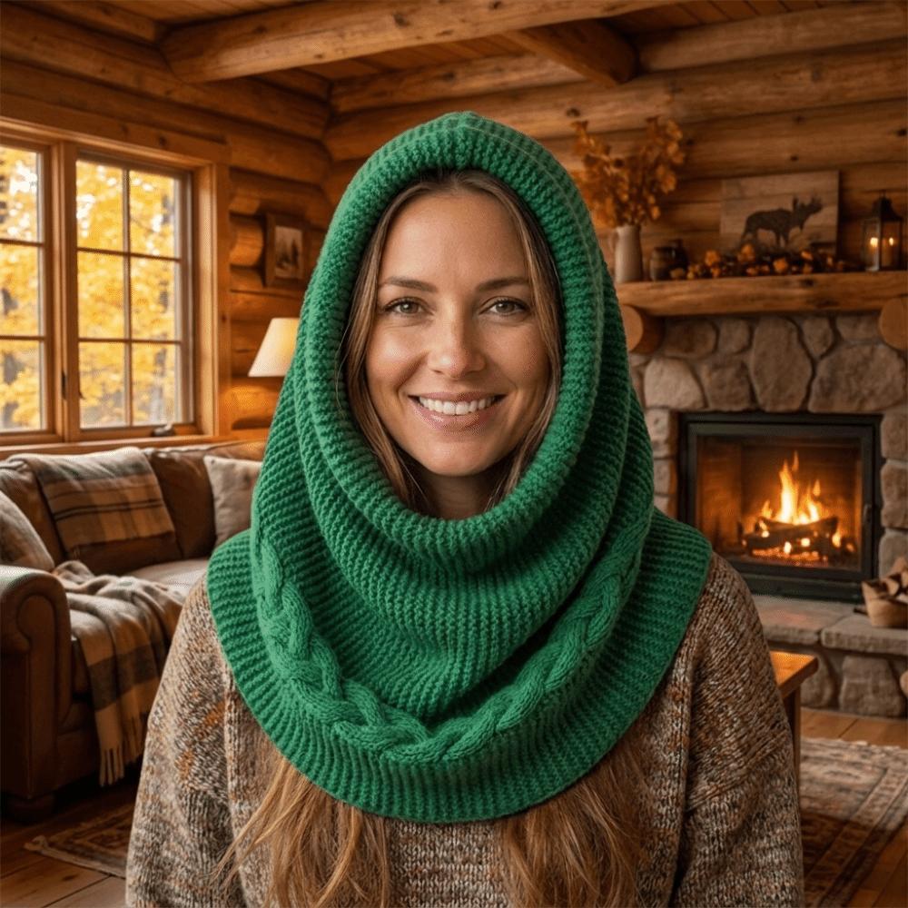 2-in-1 Neck Warmer Knit Neck Cover Chic Turtleneck Loop Scarf Commute