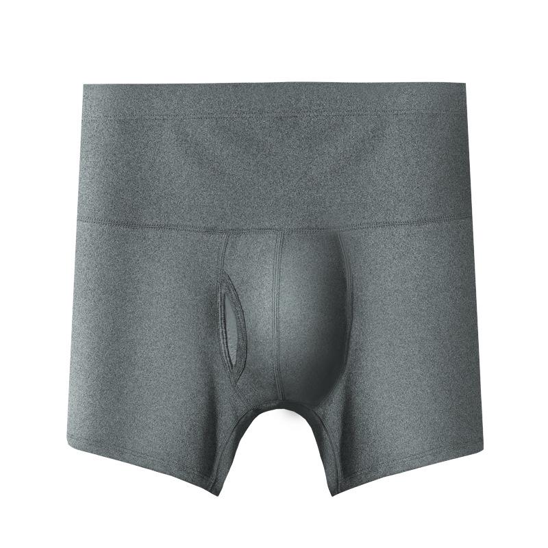 Men's High Waist Tummy Control Plus Size Anti-Chafing Warm Fleece Lined Sport Boxer Shorts