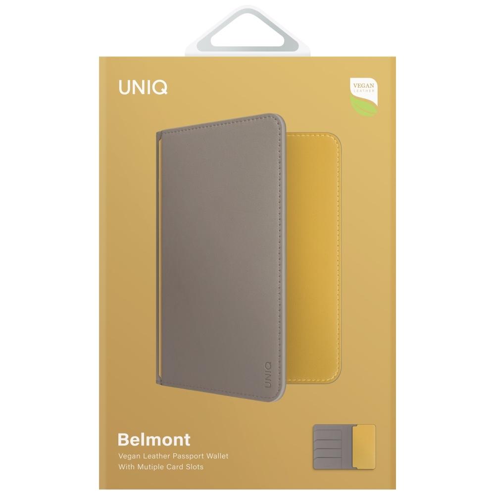 UNIQ Belmont RFID Blocking Passport Case Gray and Yellow