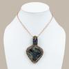 Labradorite, Lapis Handmade Copper Wire Wrap Jewelry Pendant 3.35" p3o72