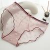 Women Lace Lingerie Transparent Sexy Panties Temptation Low-waist Briefs Ribbon L-XL Pattern Underpants Female Briefs