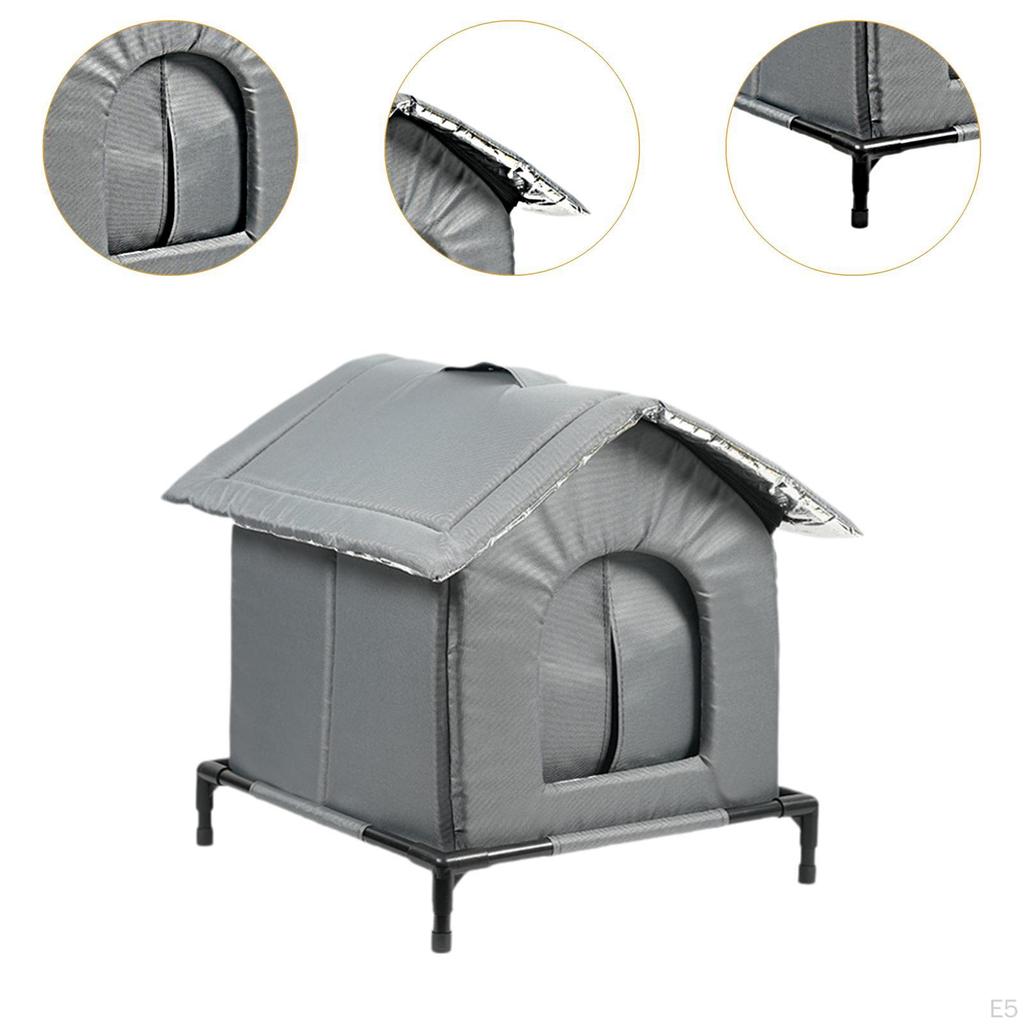 Outdoor Cat House Elevated Warm Protection Shelter Pet Supplies for Winter Barn Community