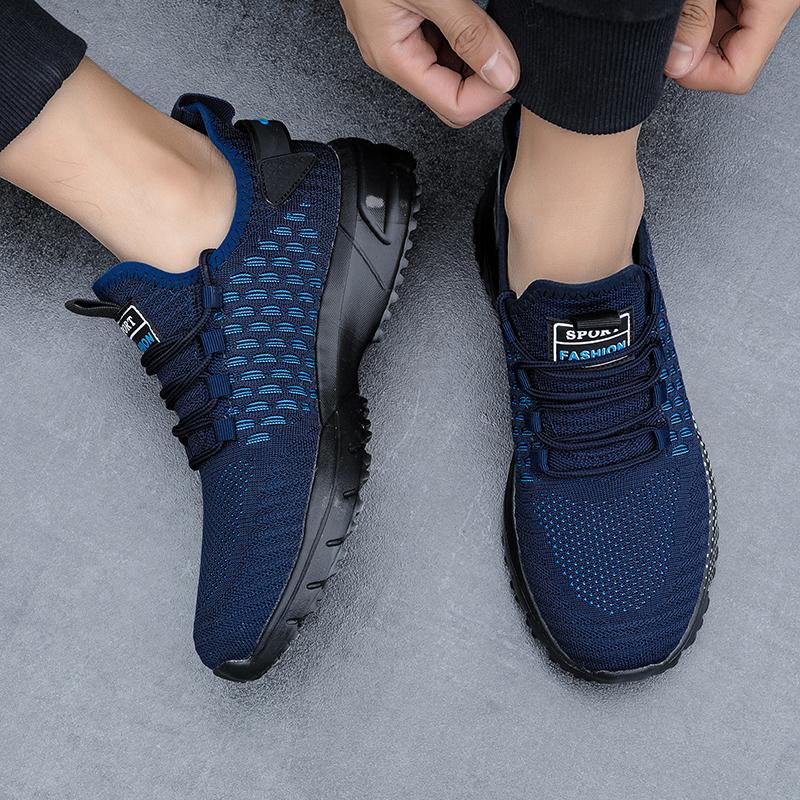 Summer Men's Running Shoes Fashion Mesh Lightweight Arch Support Lace Up Training 2025 New Walking Thick Soled sneaker Shoes