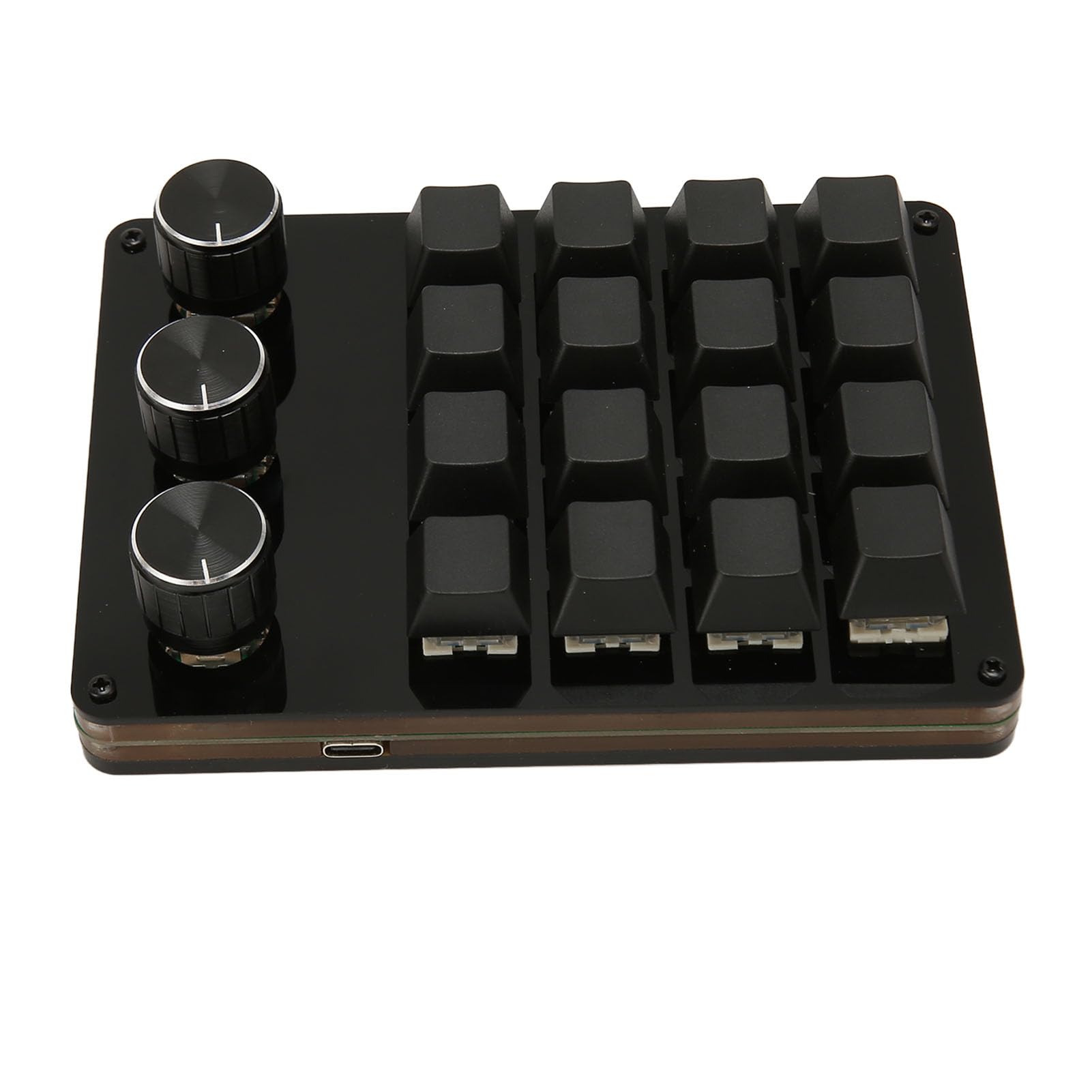 

Programmable 16 Keys 3 Knob Blue Switch Mechanical Game Macro Hot Swappable Mini Keypad for Game Office gerniegctbn12w5d Keypad, One-Handed Keyboard,
