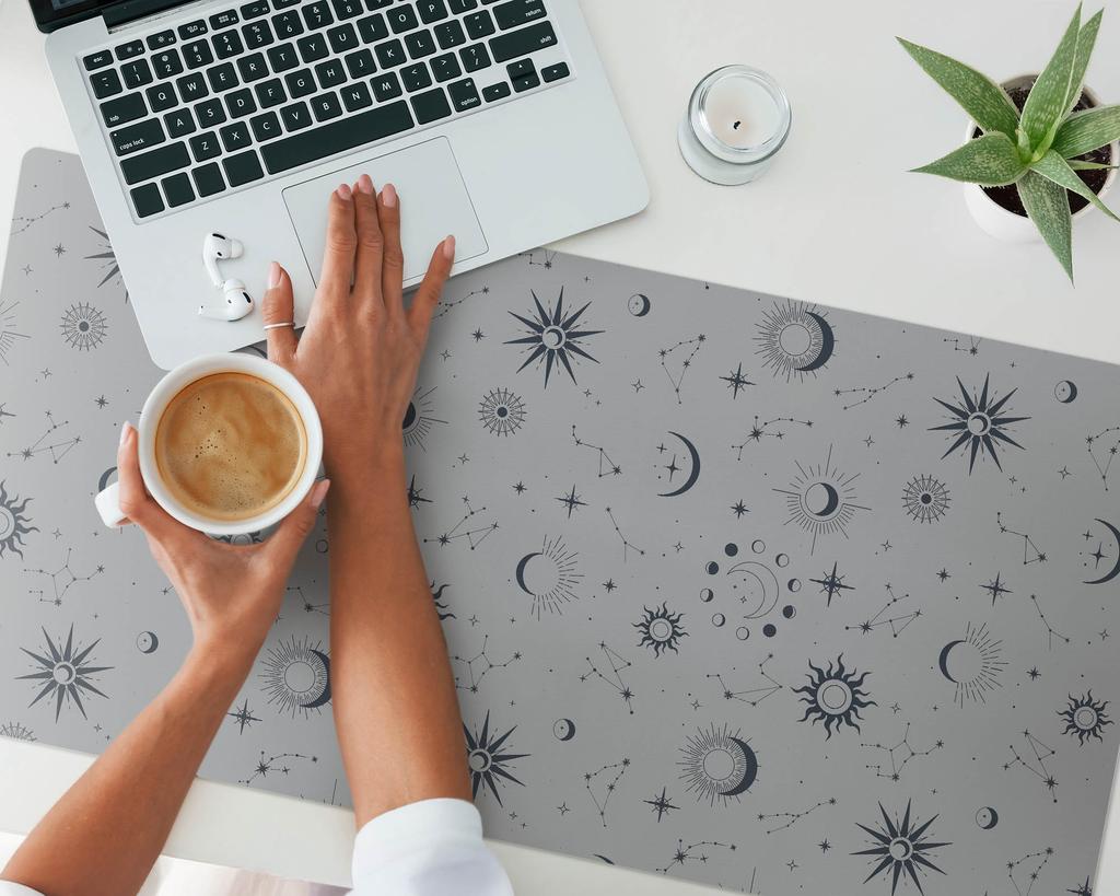 Anti-slip Protective Desk Mat with Graphic Space Patterns 100x50 cm