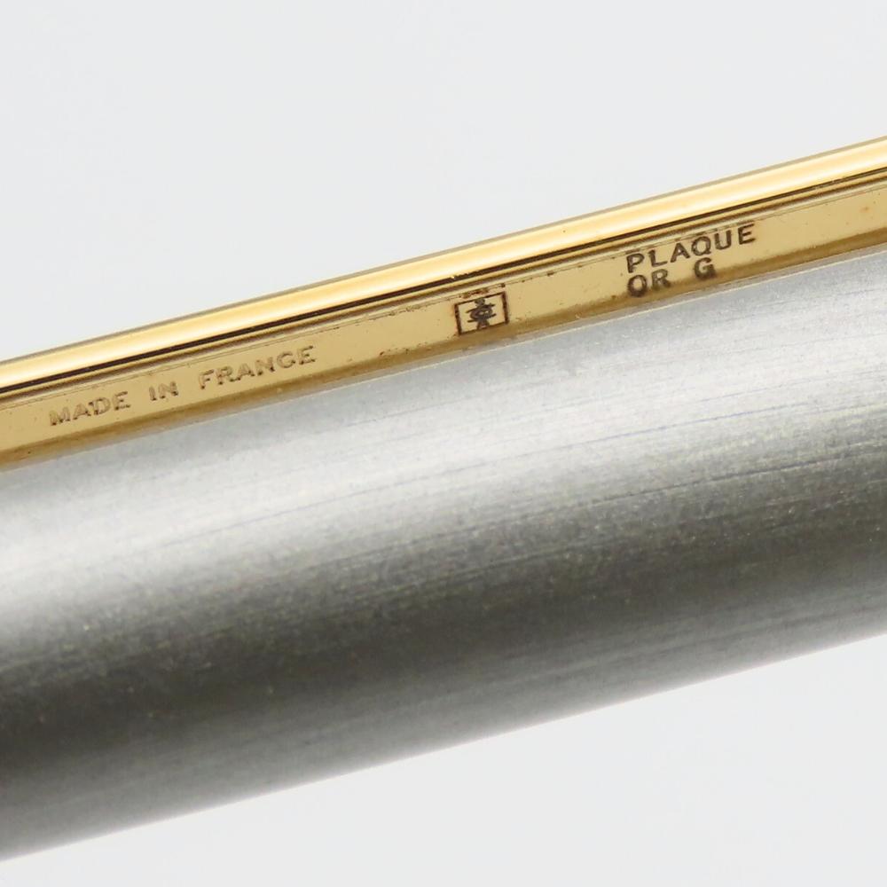 Used CARTIER Ballpoint Pen Santos De Cartier ST150192 Steel/metal Silver Gold Rotary Type
