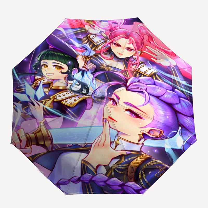 1pc KPop Demon Hunters6 Umbrella, Sun Protection, And UV Shielding. It Has Eight Sturdy Ribs for Outdoor Use And Perfect Gift