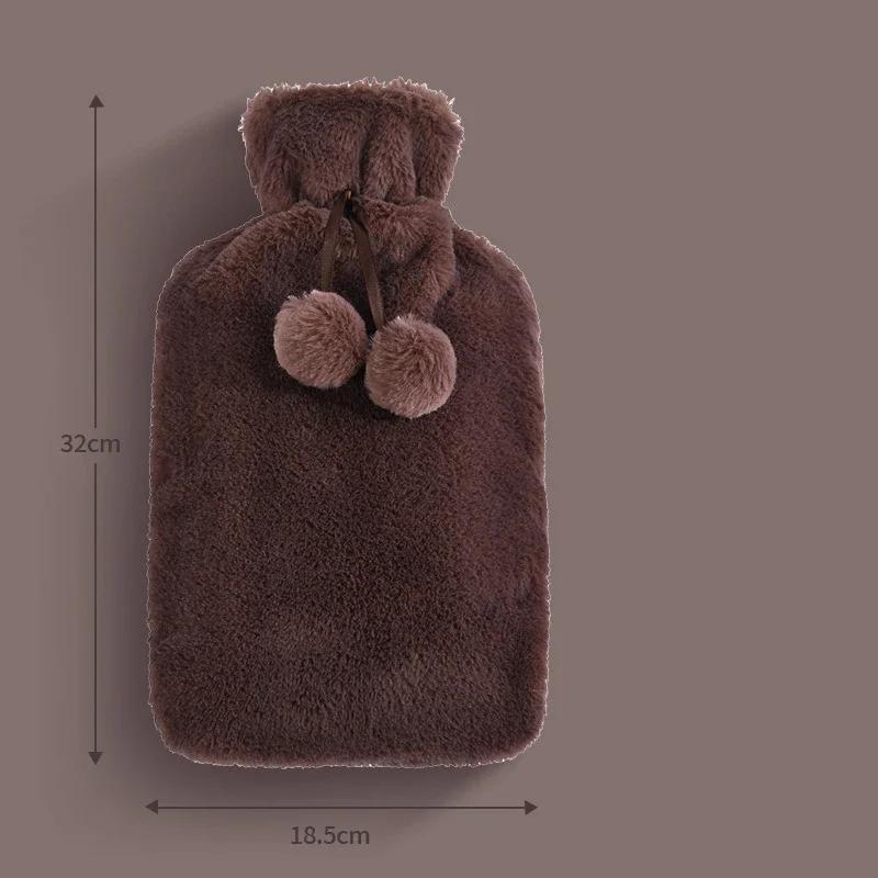 

2000 мл плюшевая ПВХ сумка для воды, водонаполняющая грелка для женщин, согревающая живот, руки и ноги, водонагревательная сумка