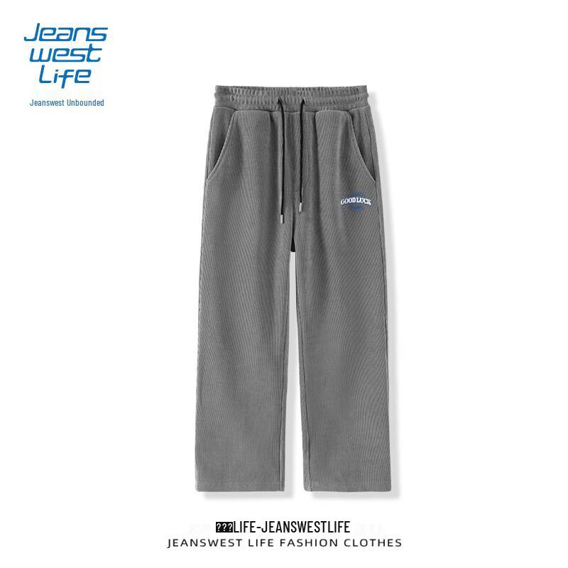 

JEANSWEST LIFE Men s Loose Fit Print Drawstring Straight Leg Casual Pants L