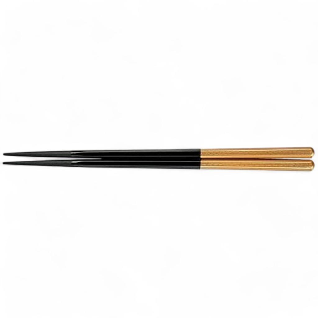 Chopsticks PBT Hexagonal Made in Japan Dishwasher Safe J-kitchens (Hashi) 20.5cm Black/Gold