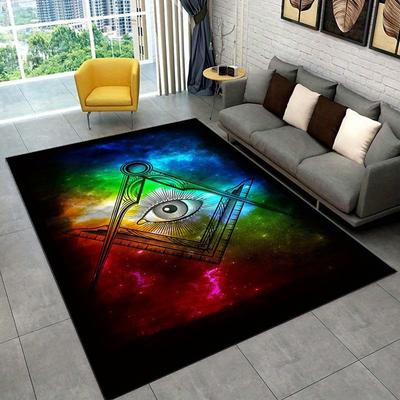 Eye of Providence Rug for Mystical Living Room | Cosmic Symbol Carpet | Esoteric Home Decor Pieces Skid Resistant Carpet