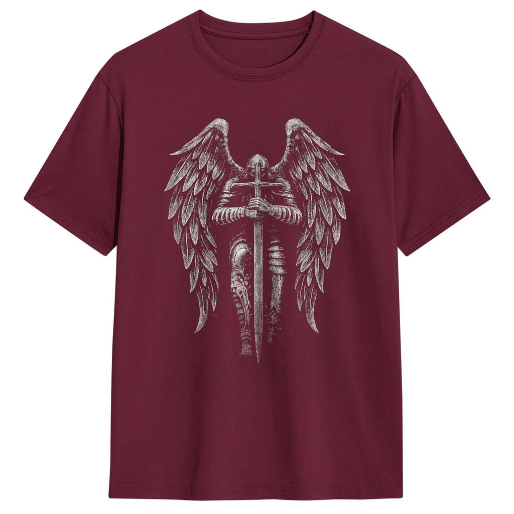 St Michael Archangel Religious Orthodox T Shirt Male Vintage T Shirts Beach O Neck Harajuku Tee Shirt Custom Logo Big Size Tops