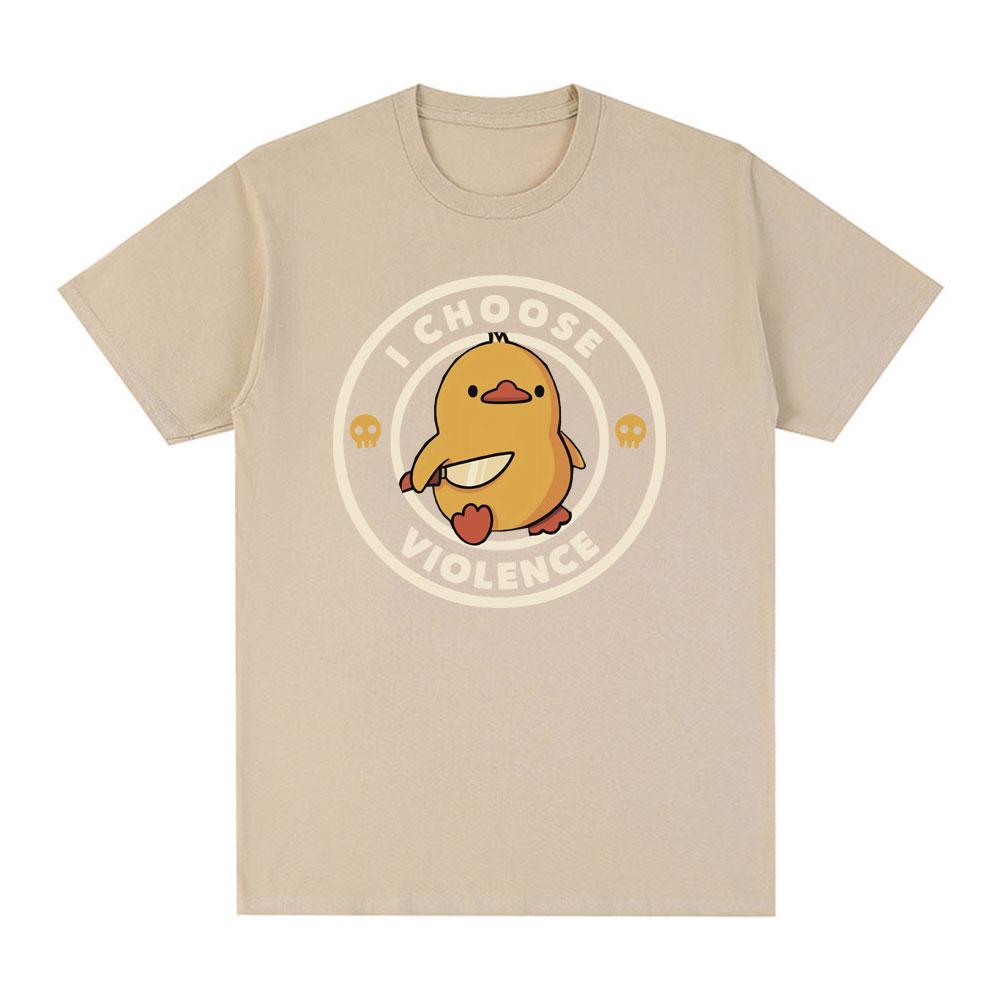 I Choose Violence T Shirt Funny Duck Humor Slogan Print Short Sleeve Tshirts Men Women Cotton Loose Oversized Tshirt Cotton